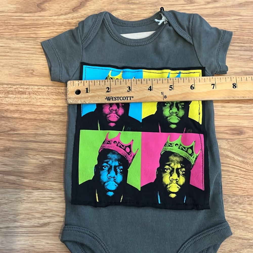 Notorious Big B.I.G. Upcycled Baby Onesie unisex 3 months 3mo - Picture 4 of 7